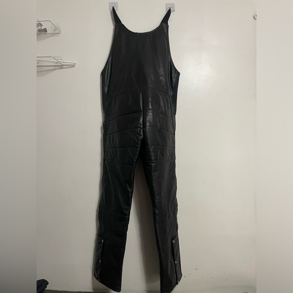 Wolf Of Canada Leather Overalls Motorcycle Pants Size Large - Picture 2 of 13